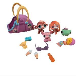 Littlest Pet Shop LPS Lot Of 4 Pets And Accessories